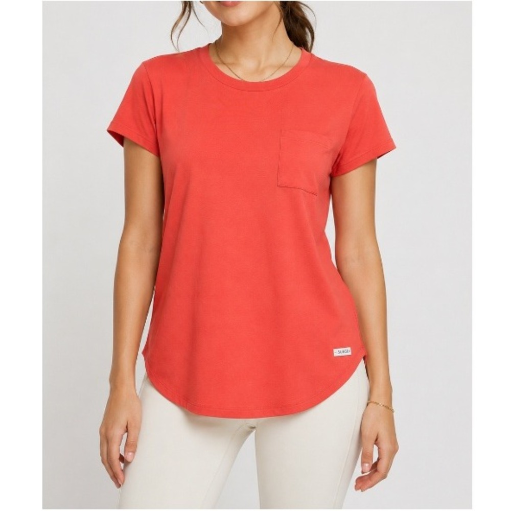 ReSurge Women's Sunset Rose 1-Pocket Crew Neck Scrub Top Size XL NWT